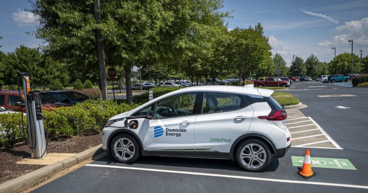 EV Fleet Car Charging at a Commercial Station